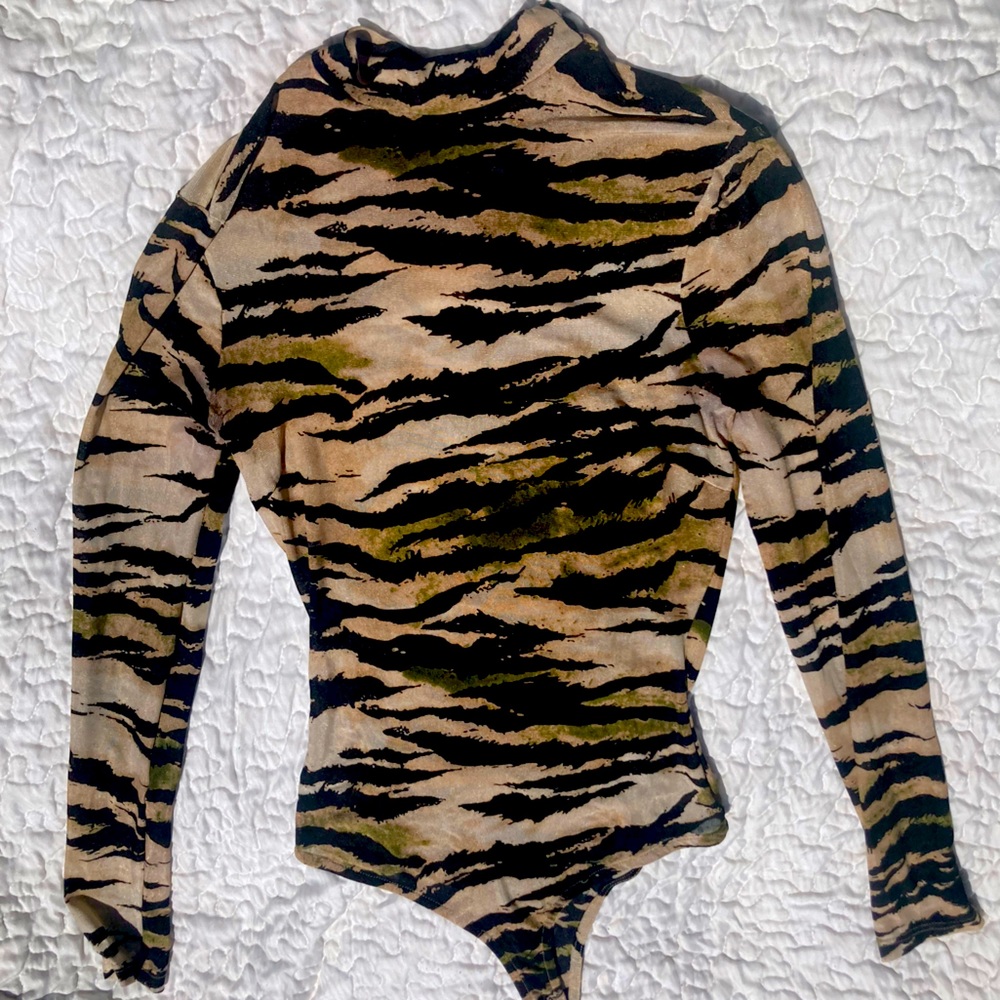 Animal Print Mesh Bodysuit